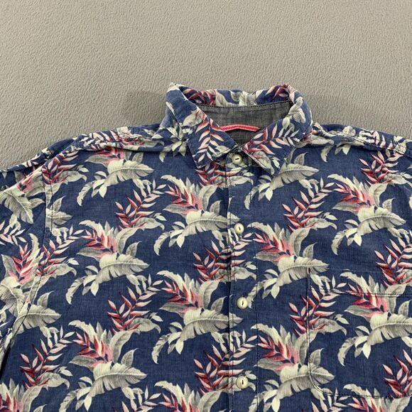 Tommy Bahama Shirt Mens Large Blue Corduroy Button Down Long Sleeve Hawaiian - Picture 4 of 16